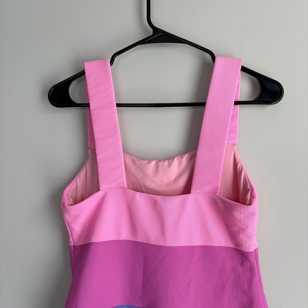 Beach Riot Amy Ribbed One Piece Swimsuit Periwinkle Colorblock - Picture 6 of 6